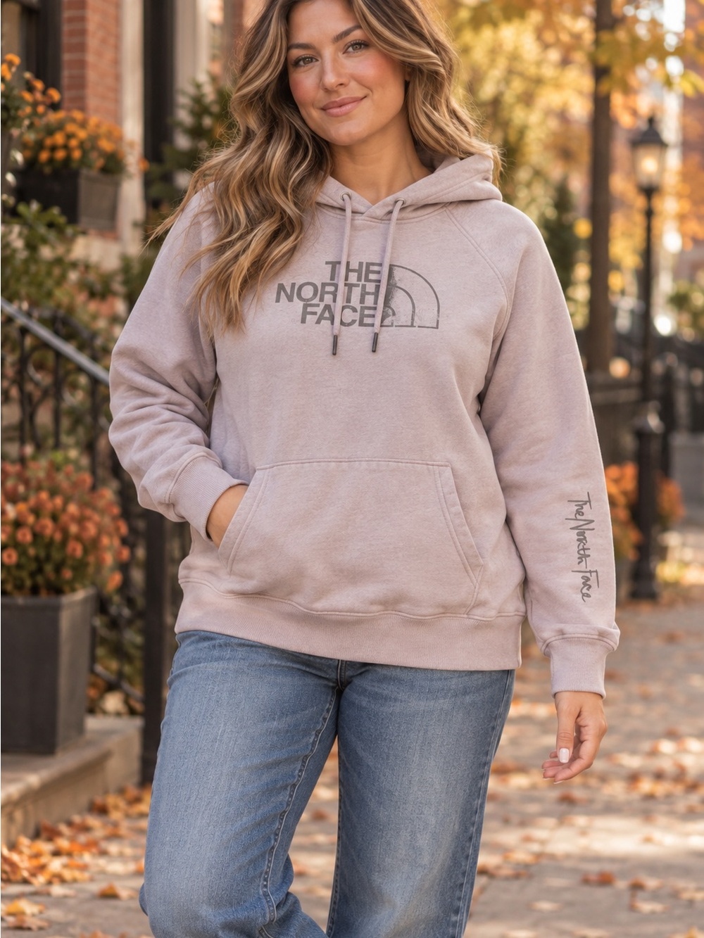 The North Face Women's Dusty Pink Hoodie Sweatshirt